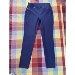 Michael Kors Navy Pull On Pants Womens M Stretch Slim Work Career